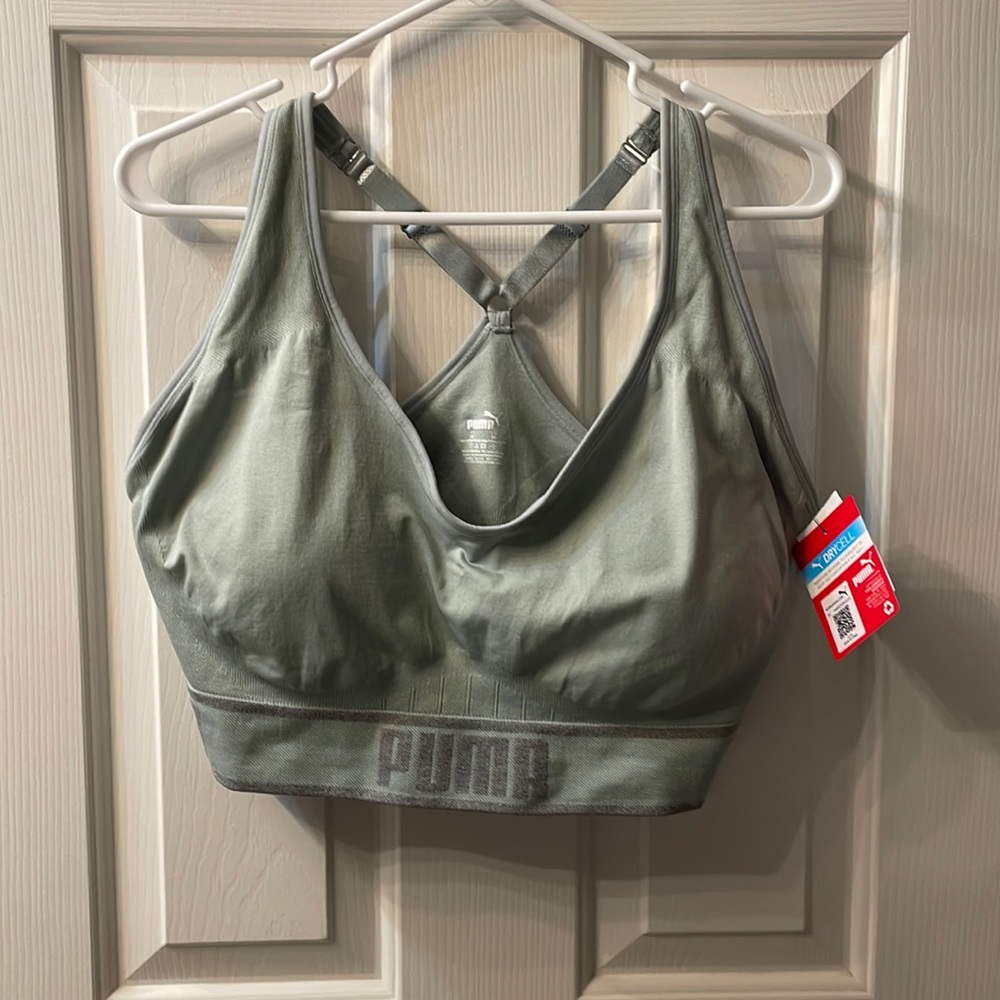 New!! adjustable sports bra soft mint green Puma sz 2x Drycell low support